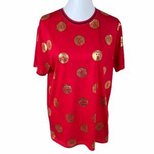 Good Vibes Medusa Medallion T-Shirt Size Large Red Gold